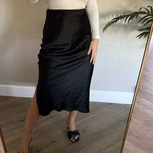 Topshop satin midi skirt